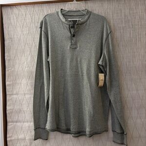 Eddie Bauer Long Sleeve Gray Henley Shirt